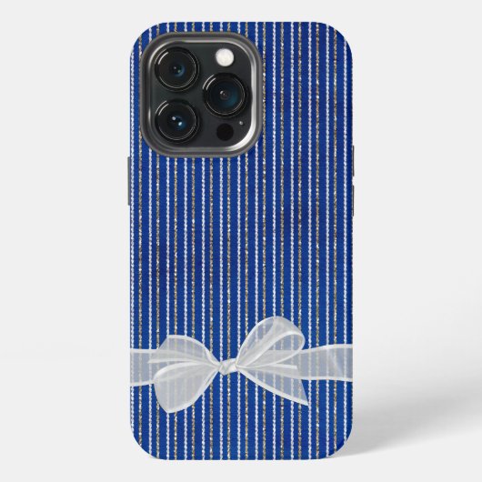 グリッター ストライプの弓 iPhoneケース (裏面)