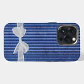 グリッター ストライプの弓 iPhoneケース (裏面横)