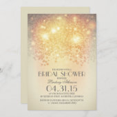 グリッター ストリング ライト ヴィンテージ ブライダル シャワー 招待状 (正面/裏面)