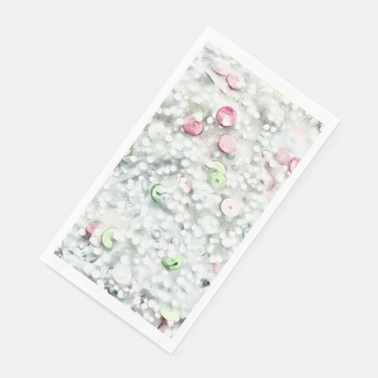 グリッター スライム ゲスト タオル 白 (コーナー)