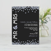 グリッター ダイヤモンド ウェディング アニバーサリー 招待状 (スタンド正面)