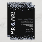 グリッター ダイヤモンド ウェディング アニバーサリー 招待状 (正面/裏面)