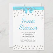 グリッター ダイヤモンド スウィート シックスティーン ホワイト 招待状 (正面)