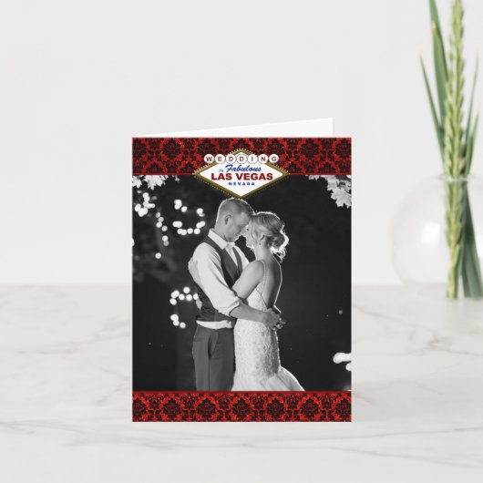 グリッター ダマスク ラスベガス ウェディングコレクション サンキューカード (正面)