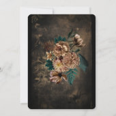 グリッター ティアラ ブラウン ローズ ゴシック スイート16 招待状 (裏面)