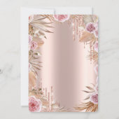 グリッター ドリップス ドレス パンパス フラワー キンセアニエラ 招待状 (裏面)