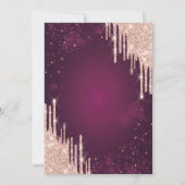 グリッター ドリップス バーガンディー 風船 ブライダルシャワー 招待状 (裏面)