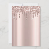 グリッター ドリップス、バーガンディ ドレス、ローズ クインセアニエラ 招待状 (裏面)