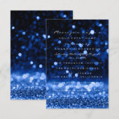 グリッター ドリップス ブルー ネイビー ウェディング ブライダル スイート 16 招待状 (正面/裏面)