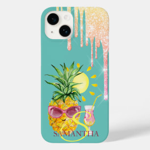 グリッター ドリップ パイナップル サン カクテル ミントグリーン Case-Mate iPhone 14ケース