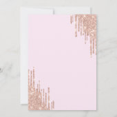 グリッター ドリップ ワイン グラス ピンク ハッチェロレッテ 招待状 (裏面)