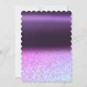 グリッター ドレス, ティアラ, エッフェル塔 紫のスイート16 招待状 (裏面)