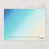 グリッター バタフライ テーブル ナンバー ポストカード 青 (裏面)