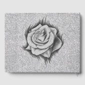 グリッター、バラダイヤモンド&ボウ結婚ズゲストブック ゲストブック (裏面)