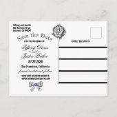 グリッター、バラ、ダイヤモンド&ボーデイトカードを保存 案内ポストカード (裏面)