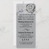 グリッター、バラ、ダイヤモンド&ボーリハーサルディナー 招待状 (裏面)