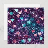 グリッター バレンタインデー ハート コラージュ シーズンカード (正面/裏面)