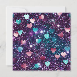 グリッター バレンタインデー ハート コラージュ シーズンカード