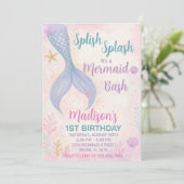 グリッター パステル オーシャン テーマ 招待状 (スタンド正面)