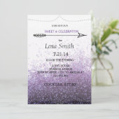 グリッター パープル スウィート16 / コクテール パーティー ご招待 招待状 (スタンド正面)