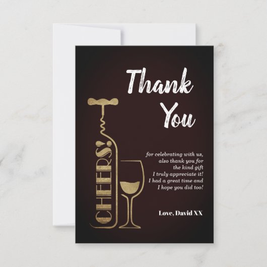 グリッター,ビール,ワイン,大人,サンキューカード サンキューカード (正面)