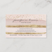 グリッター ピンク ケーキ フローラル ベーカリー ペストリー パティスリー 名刺 (裏面)