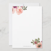 グリッター ピンク フラワー バルーン ガール ベビー シャワー 招待状 (裏面)