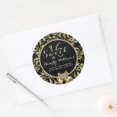 グリッター&フェイク金ゴールドレースオンブラックスウィート16 2 ラウンドシール (封筒)