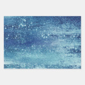 グリッター フォイル | アイスブルー 偽虹彩シャンパー ラッピングペーパーシート (正面)