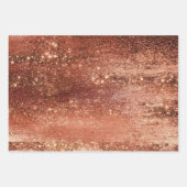 グリッター フォイル | テラコッタ ダスティ オレンジ 偽の輝き ラッピングペーパーシート (正面)