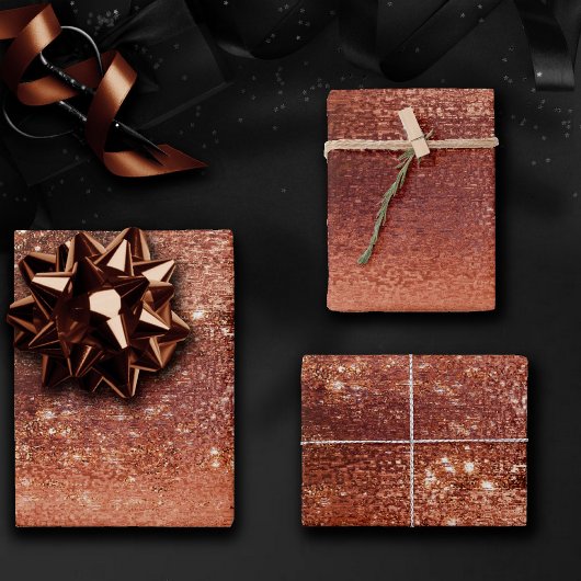 グリッター フォイル | テラコッタ ダスティ オレンジ 偽の輝き ラッピングペーパーシート