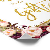 グリッター フローラル カード & ギフト ウェディング ポスター デコ (角)