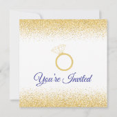 グリッター、ブルー王室のブライダルシャワー招待状 招待状 (裏面)