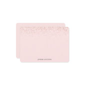 グリッター ボーダー、バラ色のカスタマイズ ノートカード (正面/裏面インサイチュ)