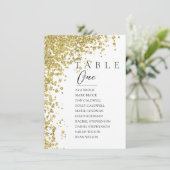 グリッター ミニマル テーブル ナンバー シーティング チャート 招待状 (スタンド正面)