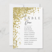 グリッター ミニマル テーブル ナンバー シーティング チャート 招待状 (裏面)