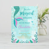 グリッター メイド テール 誕生日 招待状 (スタンド正面)