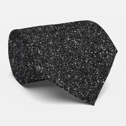 グリッター メタリック きらめき ブラック 柄 ネクタイ (ロール)