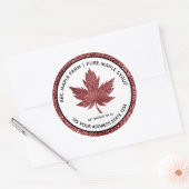 グリッター メープルリーフ メープルシロップラベル ラウンドシール (封筒)