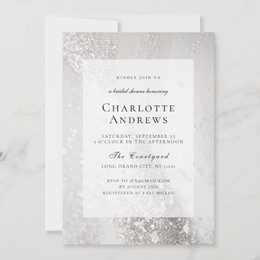 グリッター, モダンブライダルシャワー 招待状 (正面)