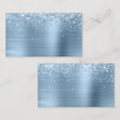 グリッター ライトブルー ホイル ブランク プレイスカード (正面/裏面)