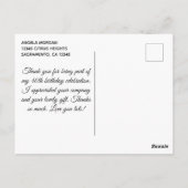 グリッター ローズゴールド フォイル 40歳の誕生日 お礼 ポストカード (裏面)