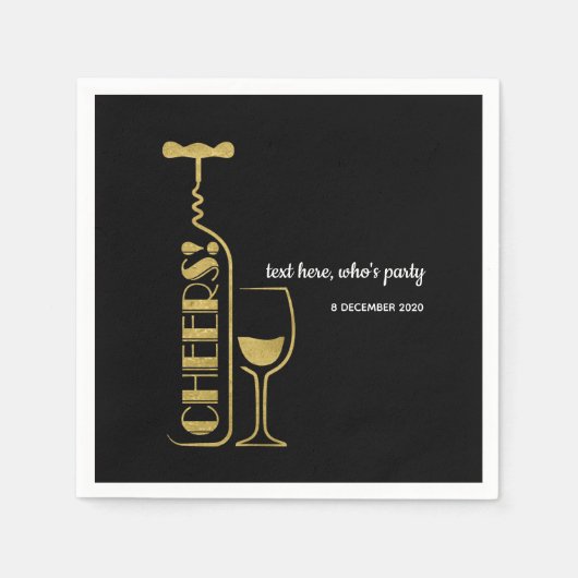 グリッター，ワイン，お洒落カクテル紙ナプキンス スタンダードカクテルナプキン (正面)