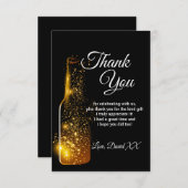 グリッター，ワイン，大人，サンキューカード サンキューカード (正面/裏面)