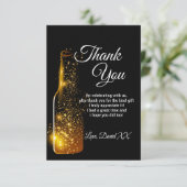 グリッター ワイン 大人 感謝カード (スタンド正面)