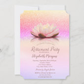 グリッター《写真》ぼけ味グラデーションロータスリタイア 招待状 (正面)