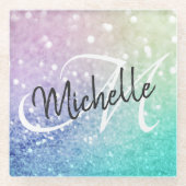 グリッター《写真》ぼけ味グラマラスエレガント ガラスコースター (正面)