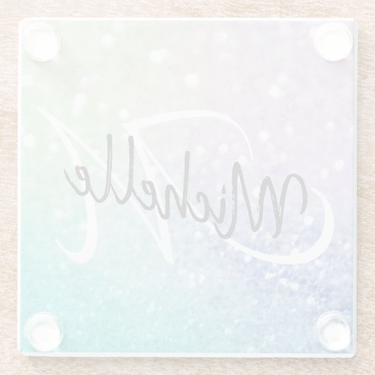 グリッター《写真》ぼけ味グラマラスエレガント ガラスコースター (裏面)