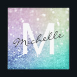 グリッター《写真》ぼけ味グラマラスエレガント マグネット<br><div class="desc">このカラフル《写真》ぼけ味エレガントグリッターパターンを名前をカスタムするやモノグラムで簡単にパーソナライズできる。</div>