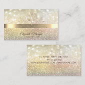 グリッター《写真》ぼけ味金ゴールド、ロータスフラワーヨガ 名刺 (正面/裏面)